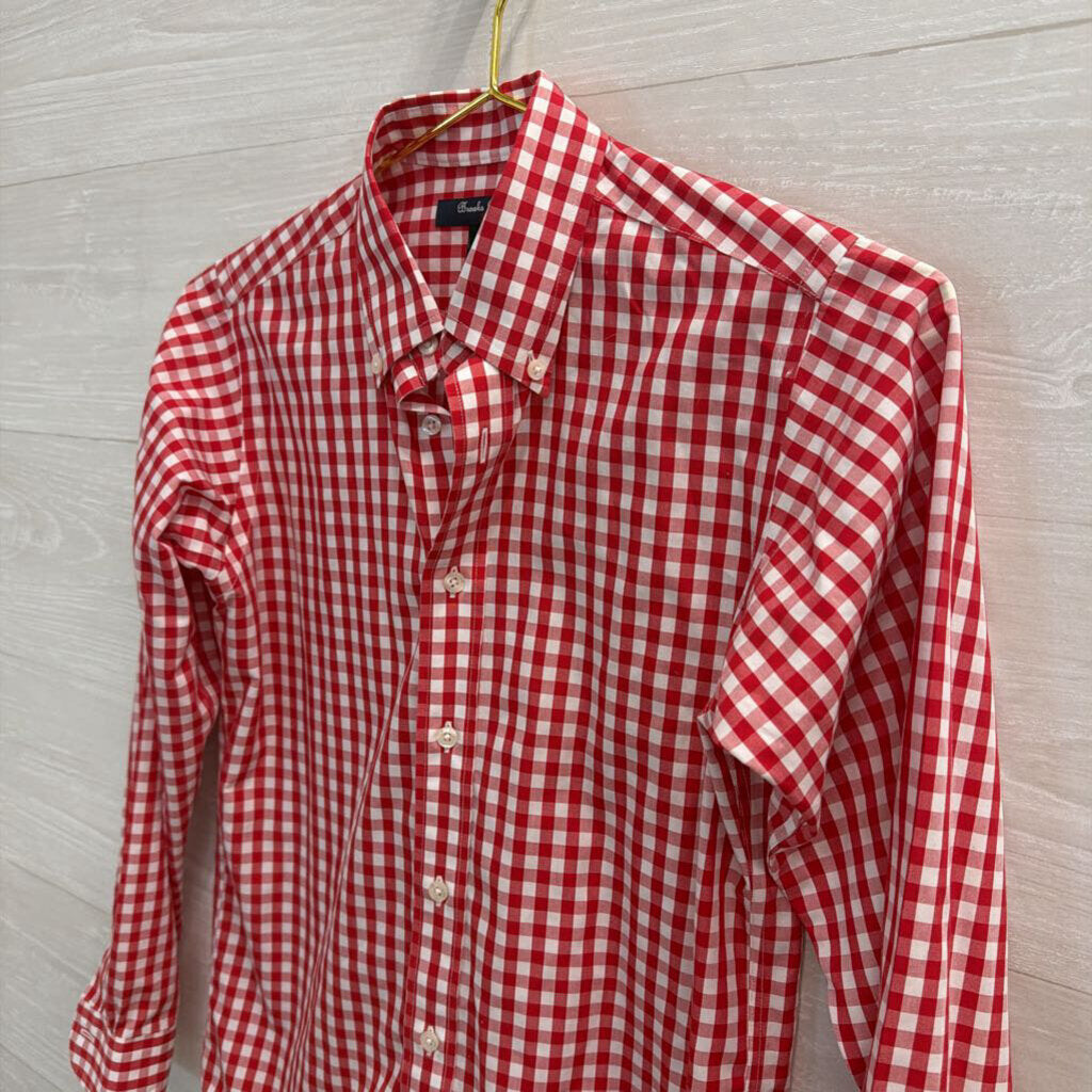 Brooks Brothers Red/ White Gingham Long Sleeve Button Down Top Medium