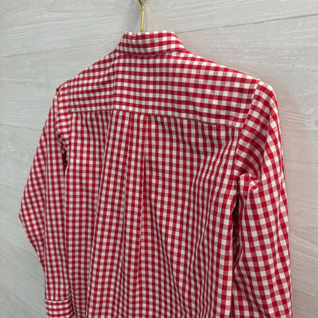 Brooks Brothers Red/ White Gingham Long Sleeve Button Down Top Medium