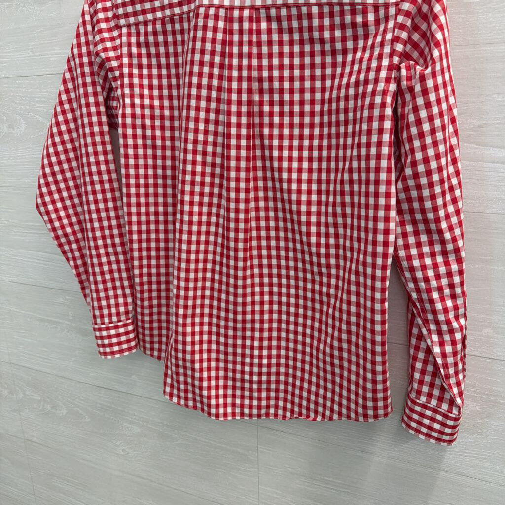 Brooks Brothers Red/ White Gingham Long Sleeve Button Down Top Medium