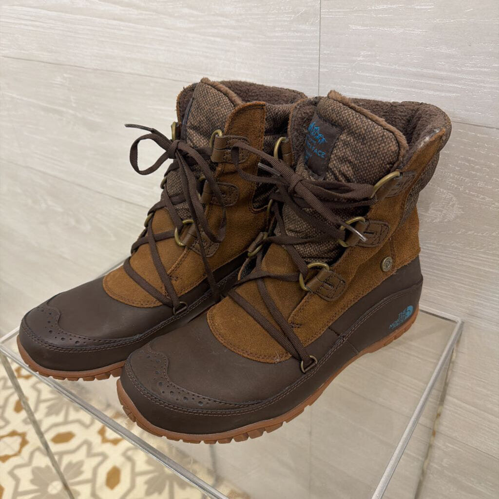 The North Face Brown Nuptse Purna Shorty Winter Boots 9