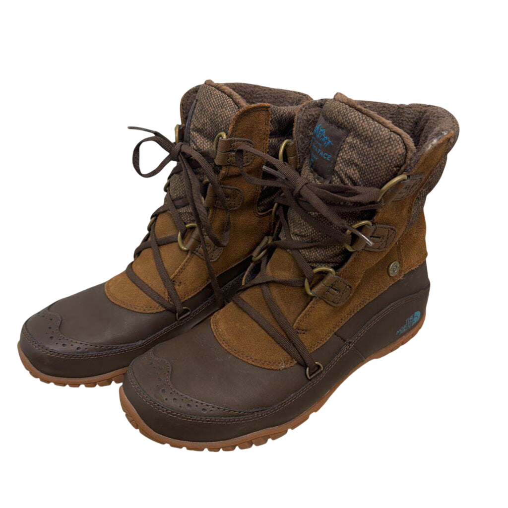The North Face Brown Nuptse Purna Shorty Winter Boots 9