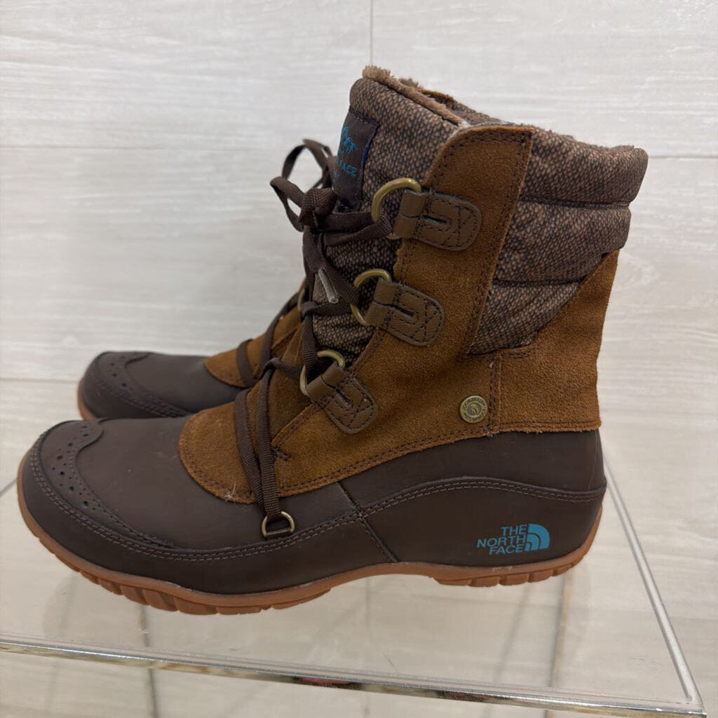 The North Face Brown Nuptse Purna Shorty Winter Boots 9