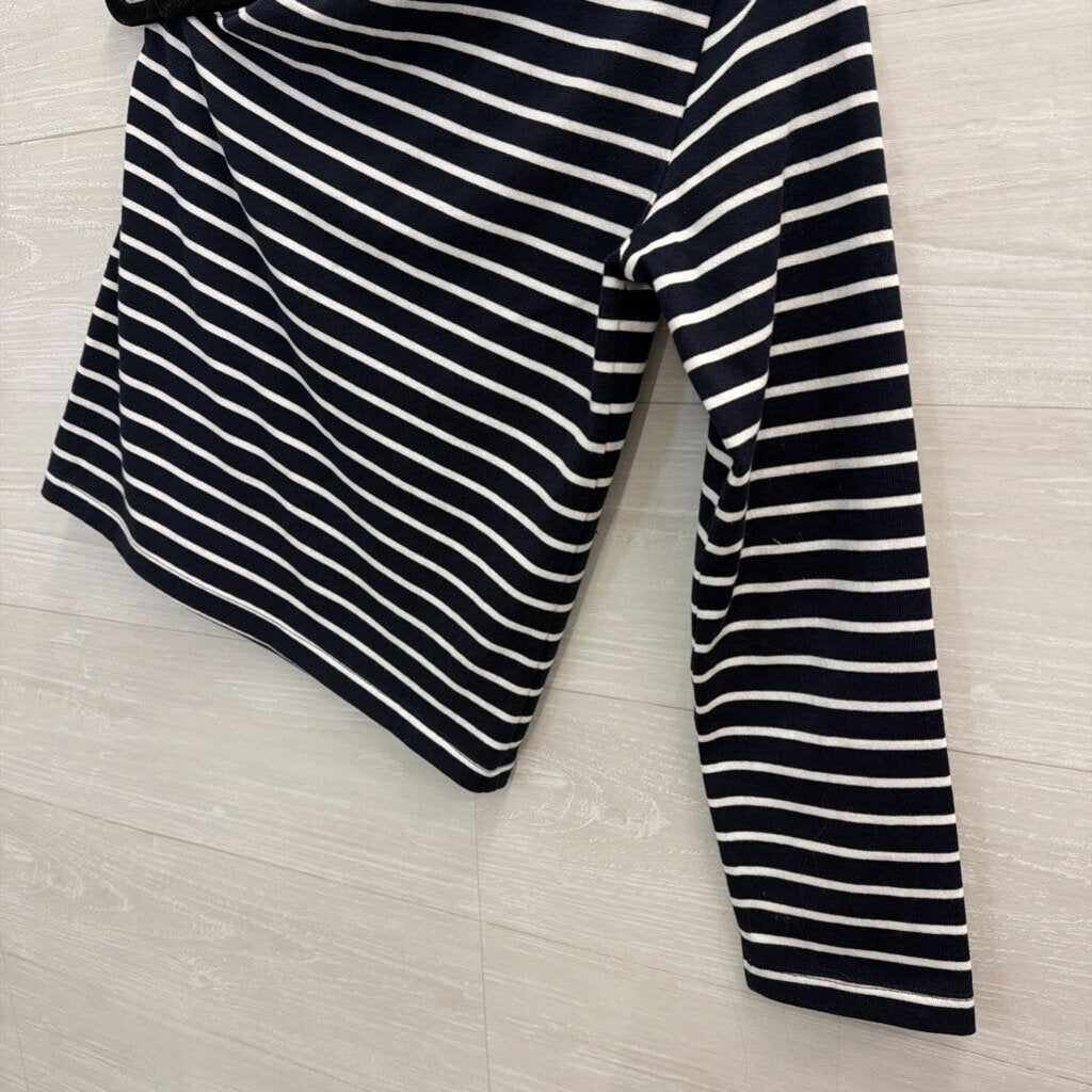 Rails Navy/ White Striped One Shoulder Long Sleeve Top Extra Small