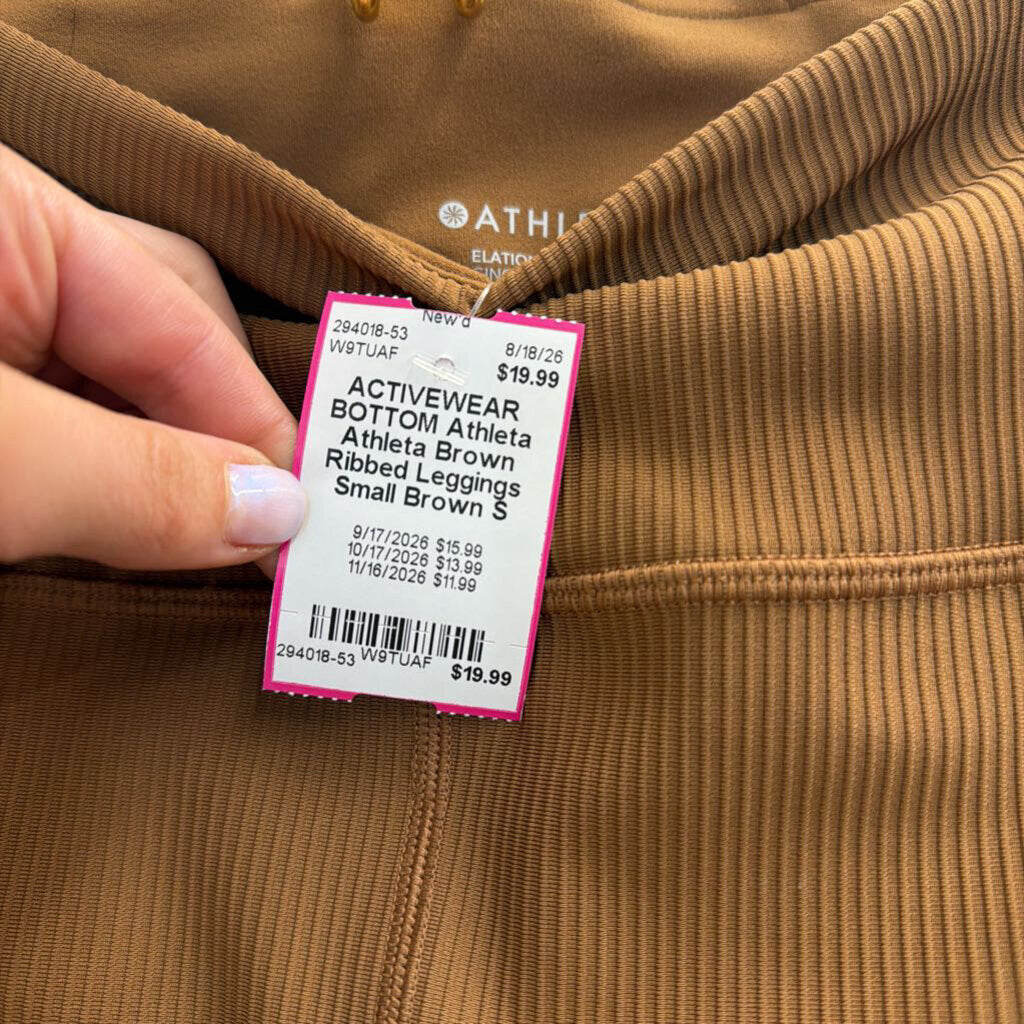 Athleta Brown Ribbed Leggings Small