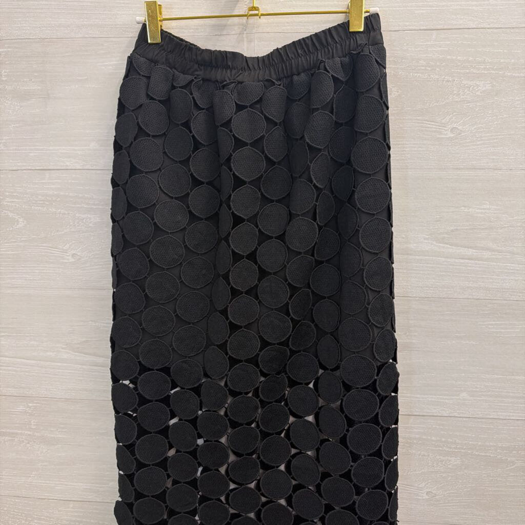 Cicy Bell Black Circle Detail Maxi Skirt Small