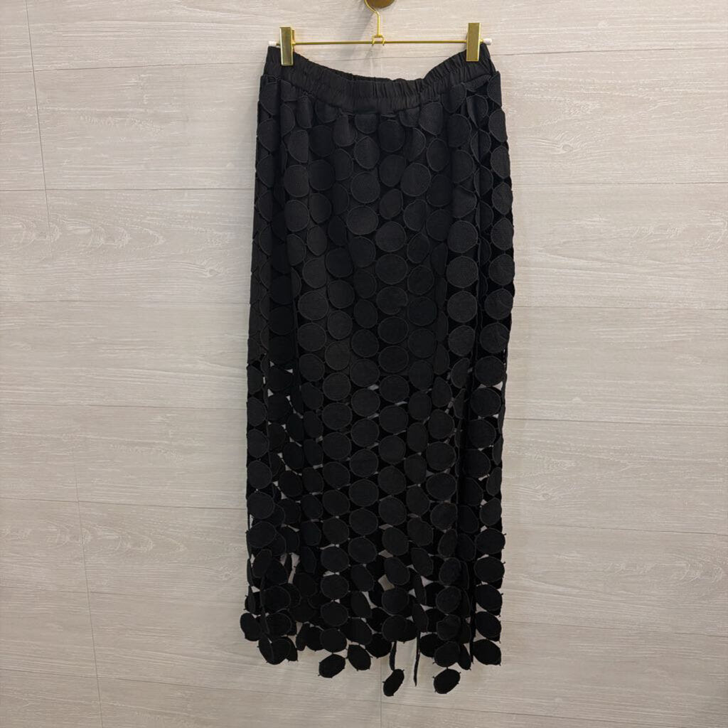 Cicy Bell Black Circle Detail Maxi Skirt Small
