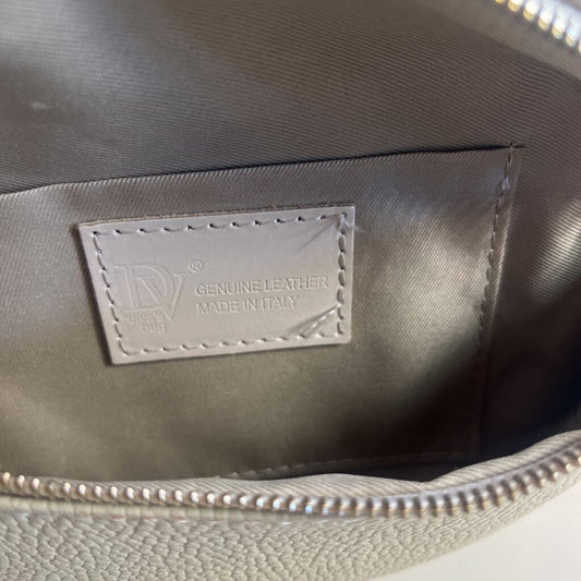 Diva's Bag Cream Pebbled Leather Sling Crossbody Purse