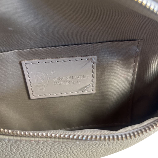 Diva's Bag Cream Pebbled Leather Sling Crossbody Purse