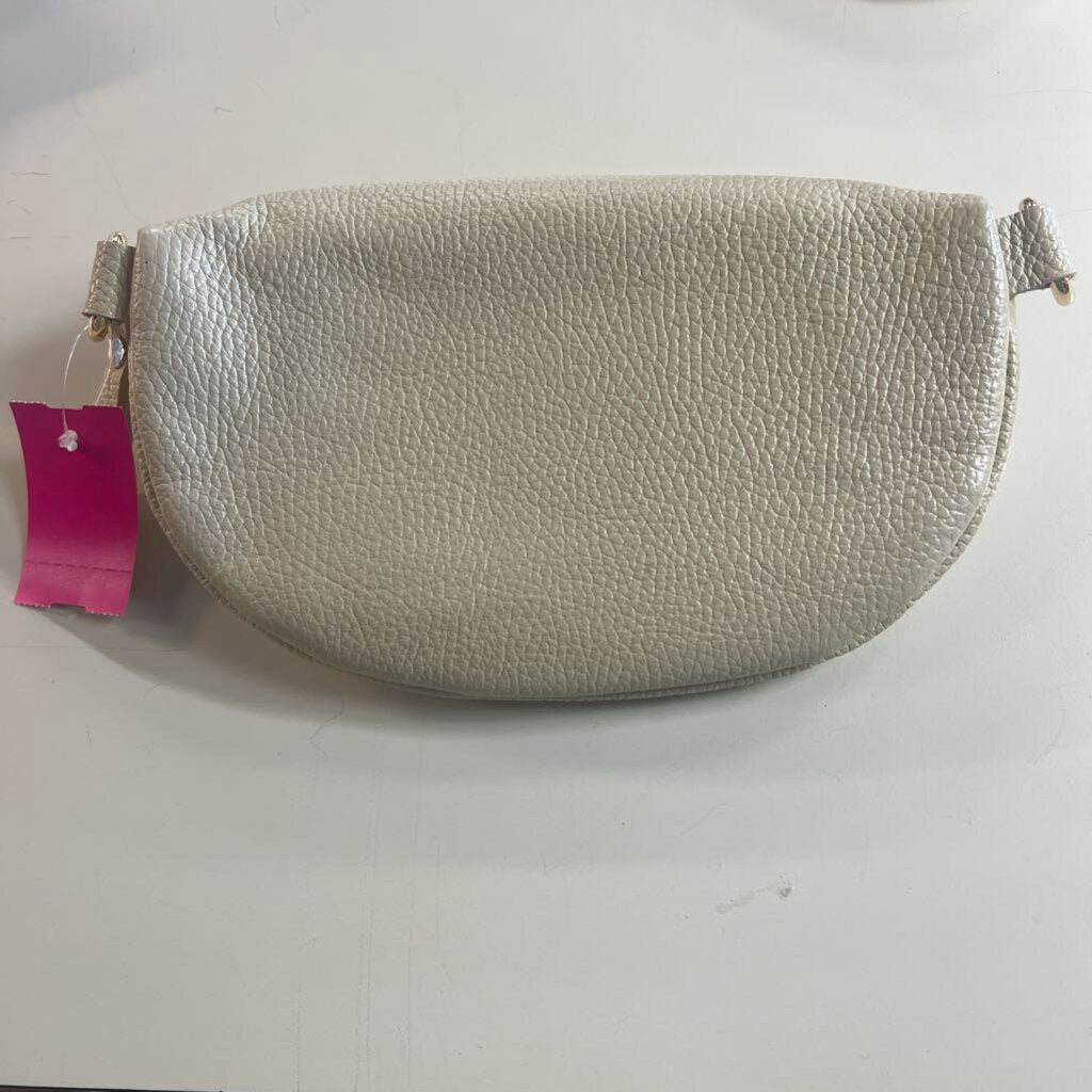 Diva's Bag Cream Pebbled Leather Sling Crossbody Purse