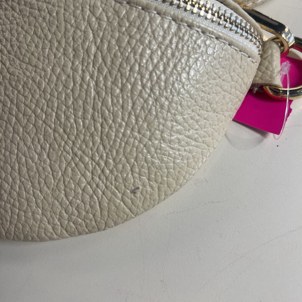 Diva's Bag Cream Pebbled Leather Sling Crossbody Purse