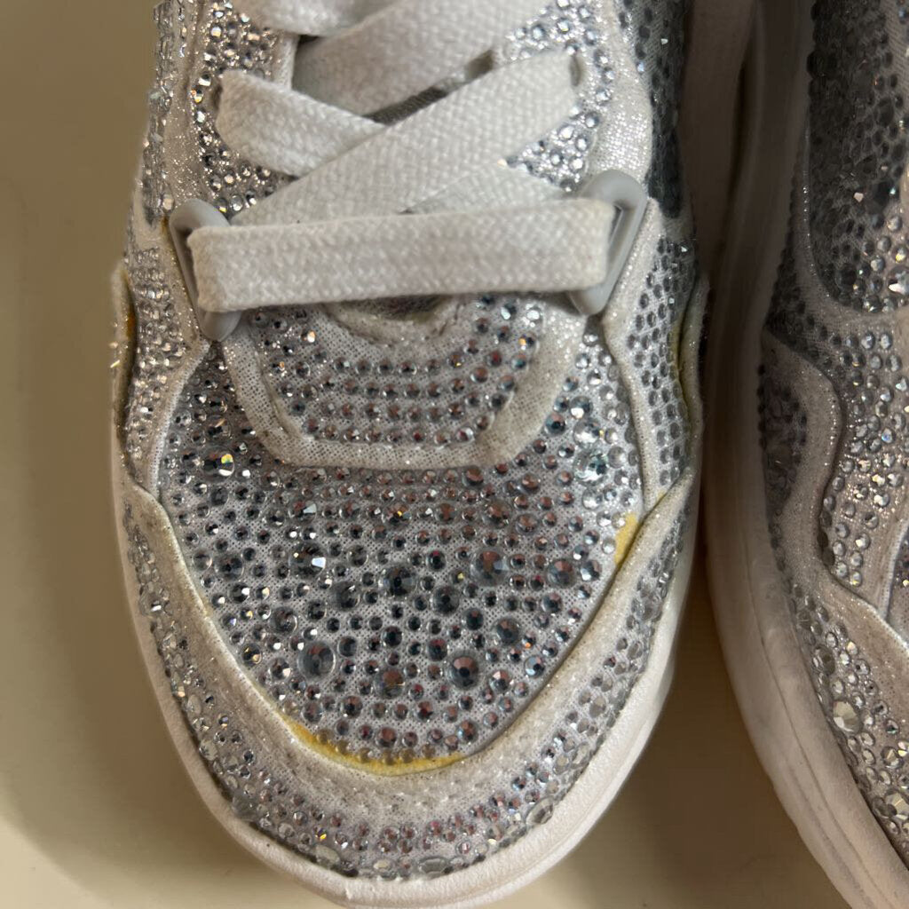 Steve Madden Silver/ White Evans R High Top Embellished Sneakers 6