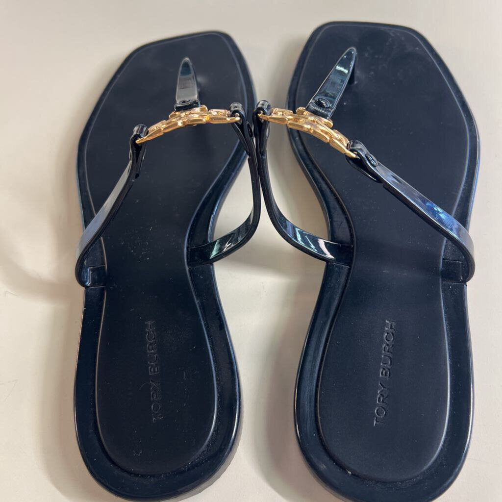 Tory Burch Black Roxanne Jelly Sandals 6