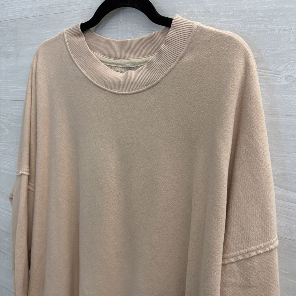 Aerie Beige Long Sleeve Slouchy Pullover Small
