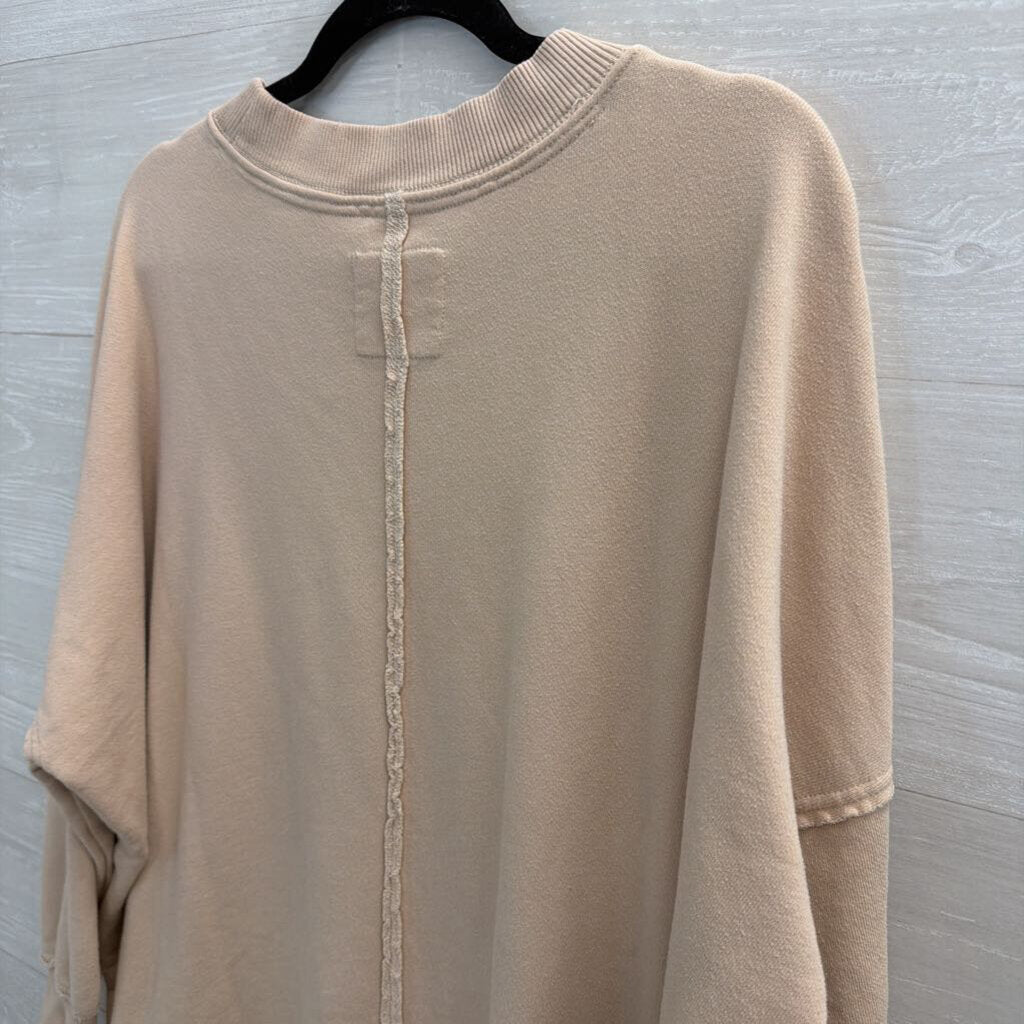 Aerie Beige Long Sleeve Slouchy Pullover Small