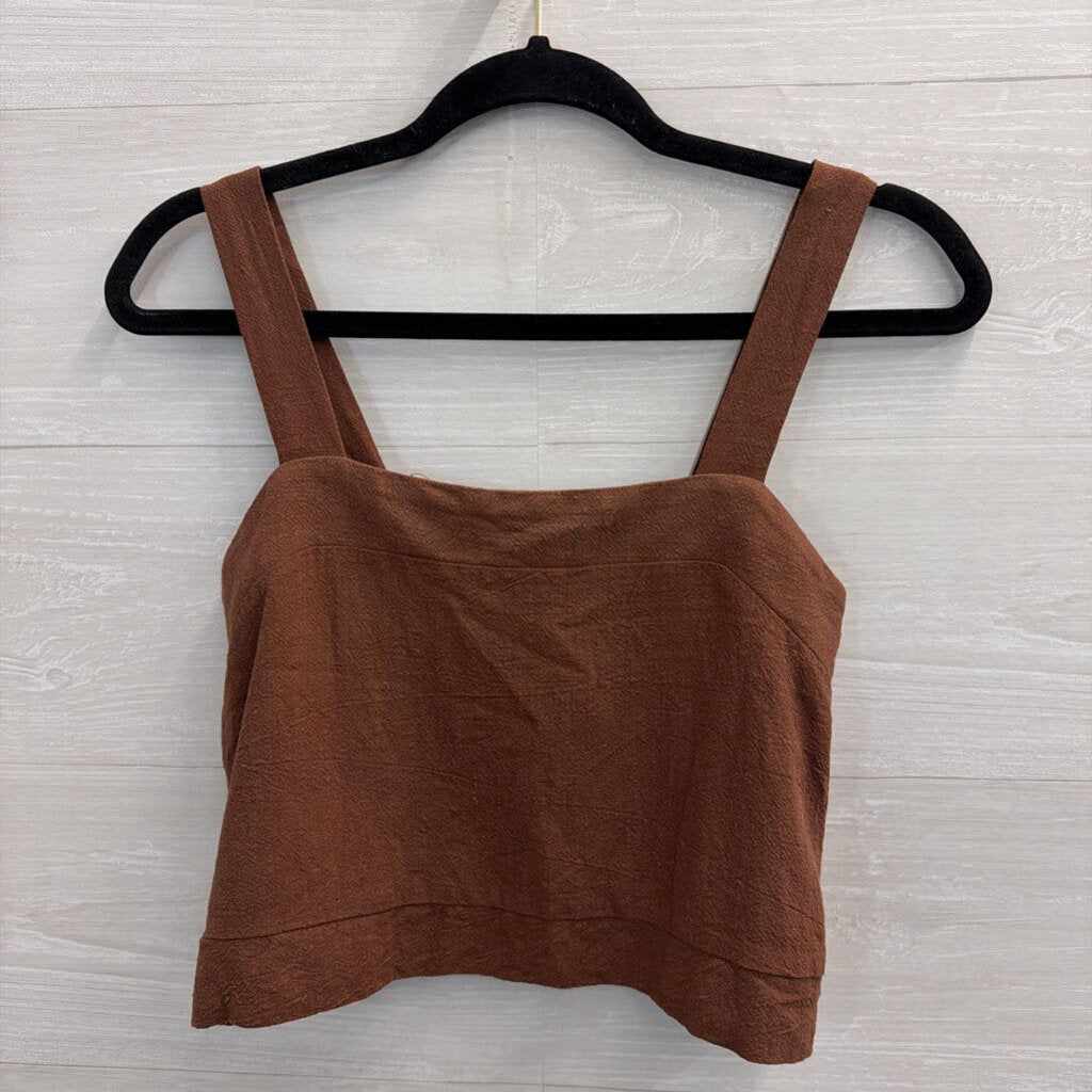 Monteau Brown Wide Leg Pants/ Cropped Tank Set Small