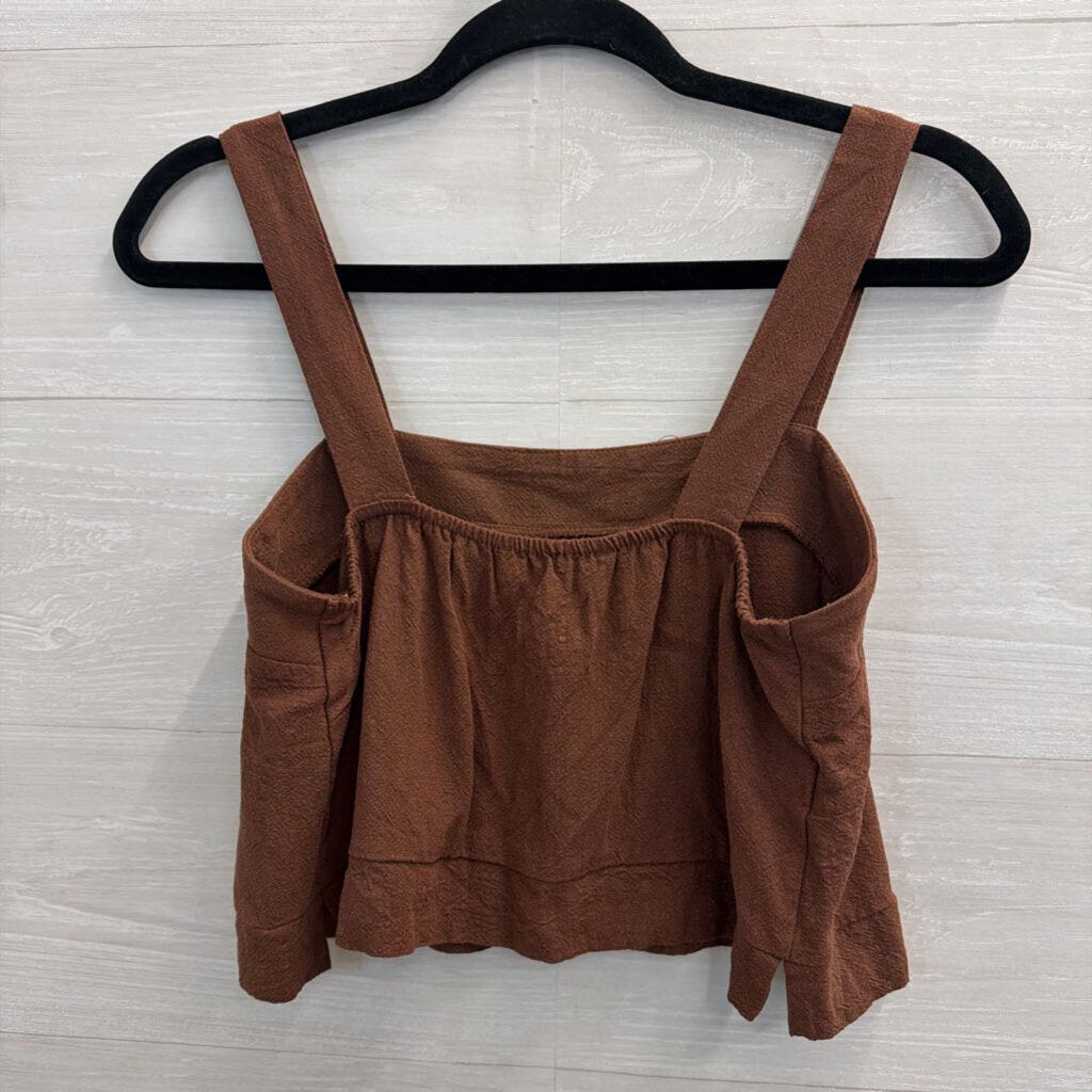 Monteau Brown Wide Leg Pants/ Cropped Tank Set Small