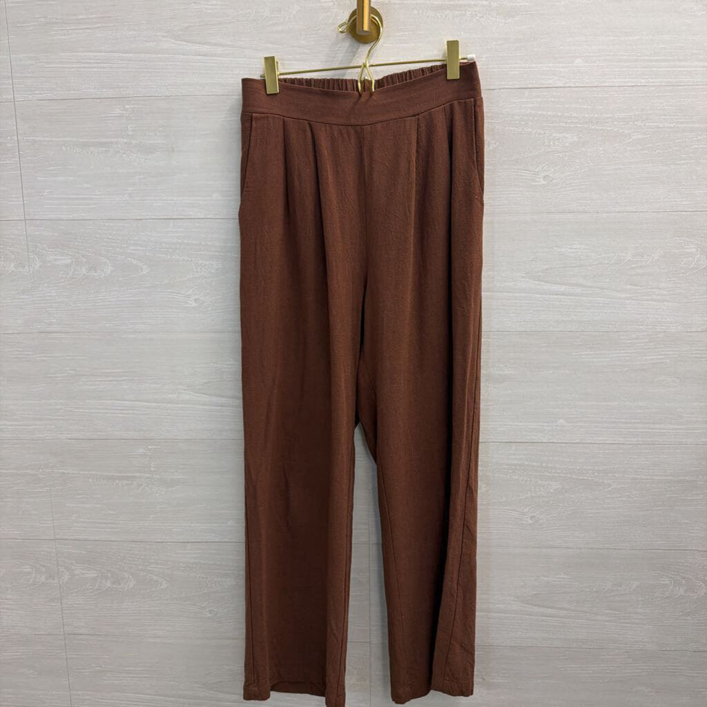 Monteau Brown Wide Leg Pants/ Cropped Tank Set Small