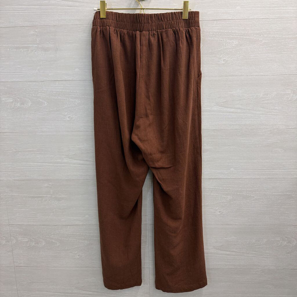 Monteau Brown Wide Leg Pants/ Cropped Tank Set Small