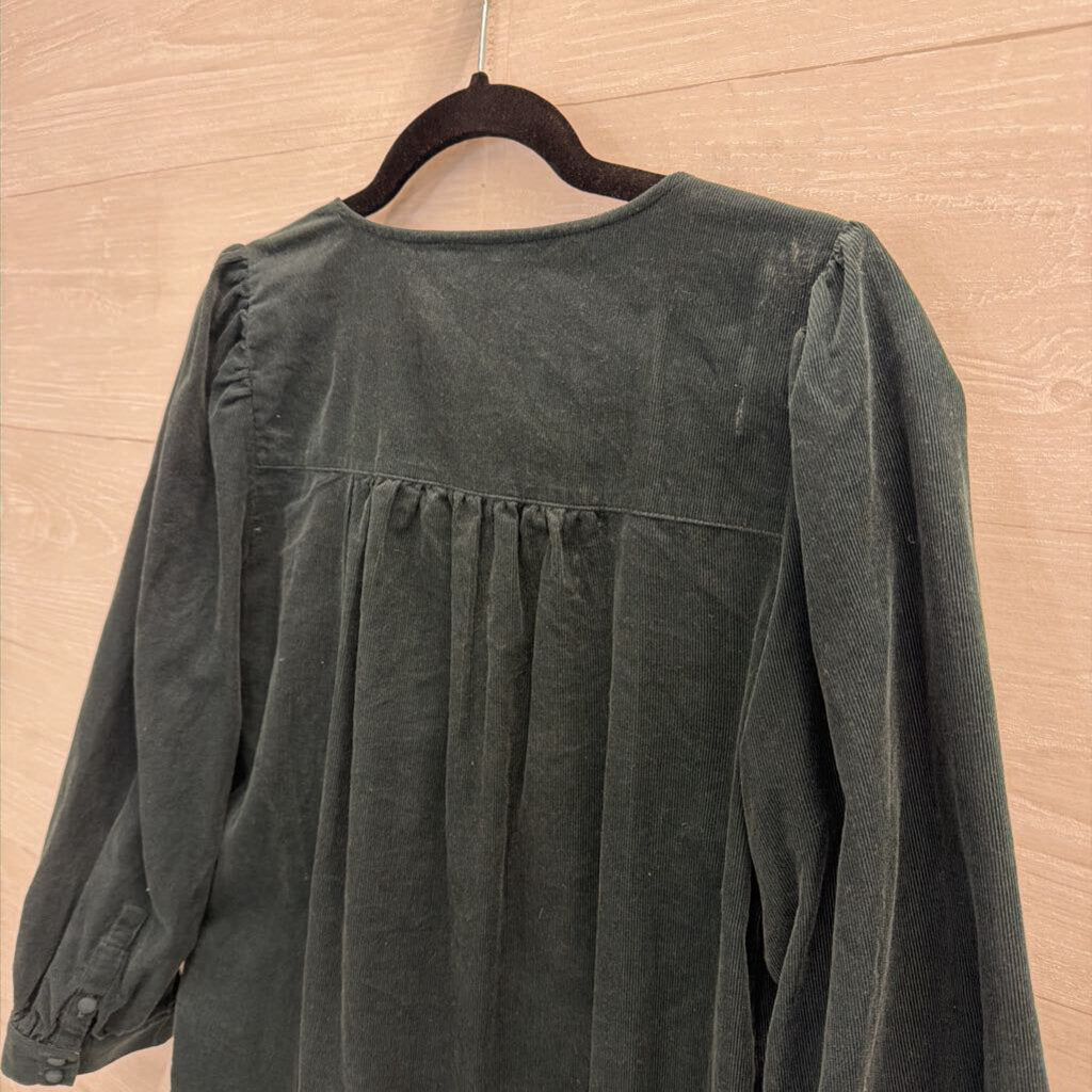 Madewell Green Velvet Long Sleeve Top Small