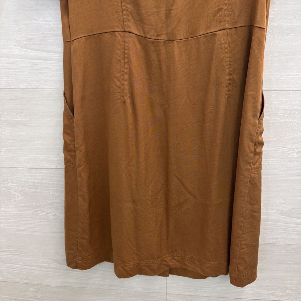 Loft Brown Short Sleeve Button Front Dress 4