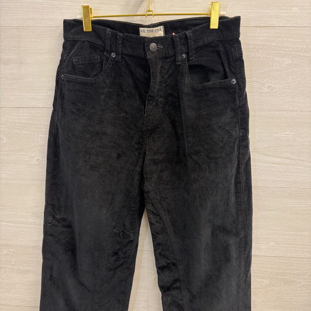 We The Free Black Corduroy Wide Leg Pants 28