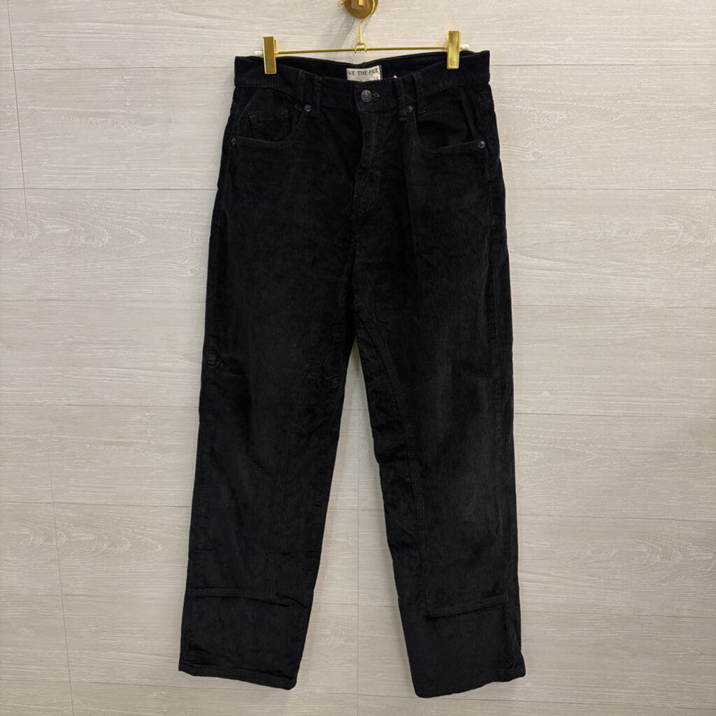 We The Free Black Corduroy Wide Leg Pants 28