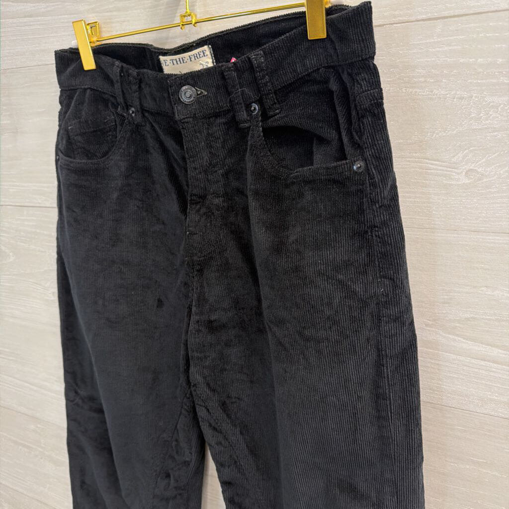 We The Free Black Corduroy Wide Leg Pants 28