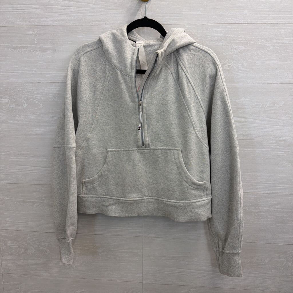 Lululemon Grey Scuba Hooded Cropped Pullover Medium/ Large