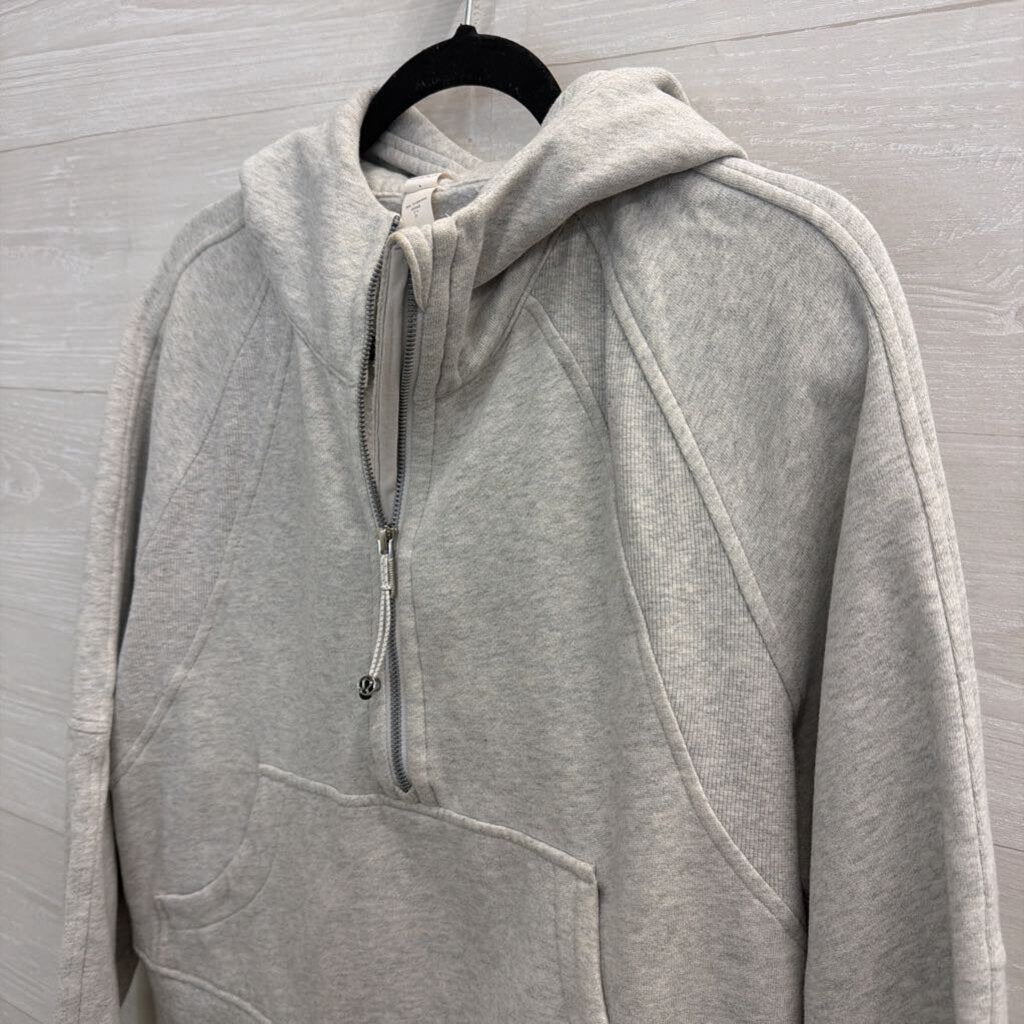 Lululemon Grey Scuba Hooded Cropped Pullover Medium/ Large