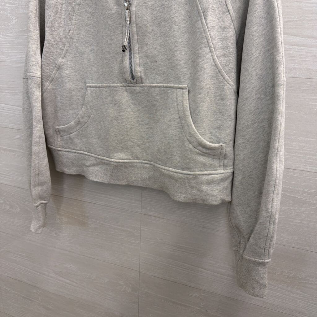 Lululemon Grey Scuba Hooded Cropped Pullover Medium/ Large