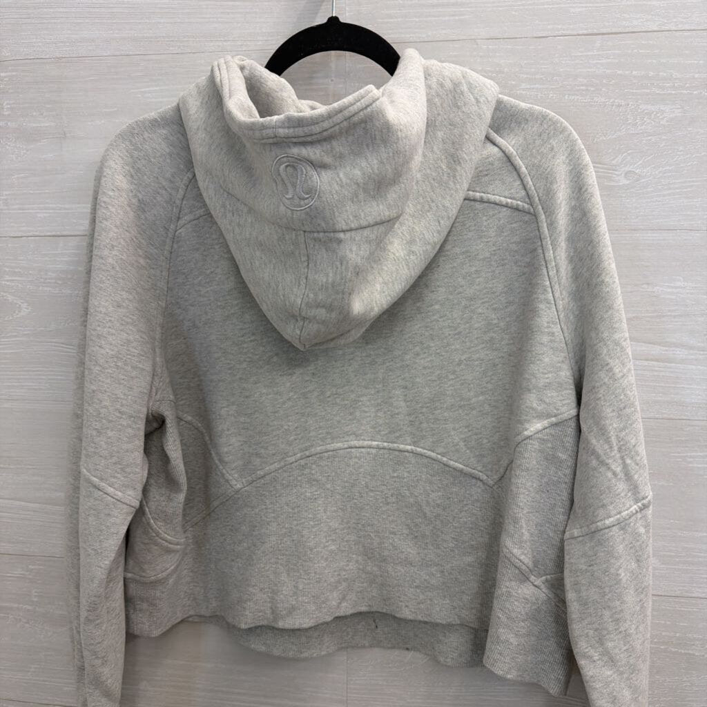Lululemon Grey Scuba Hooded Cropped Pullover Medium/ Large