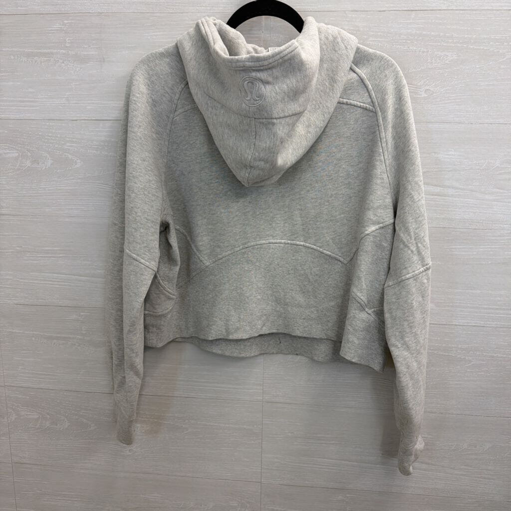 Lululemon Grey Scuba Hooded Cropped Pullover Medium/ Large