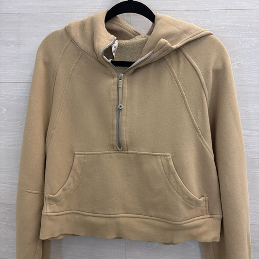 Lululemon Beige Scuba Hooded Cropped Pullover Medium/ Large