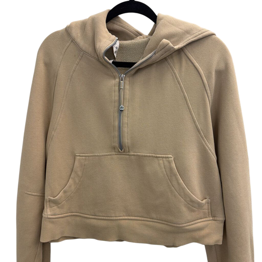 Lululemon Beige Scuba Hooded Cropped Pullover Medium/ Large