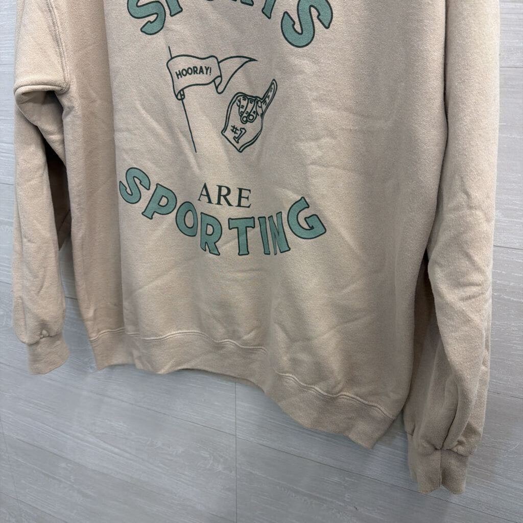 Sister Bloom Beige/ Multi Sports Crewneck Sweatshirt Large