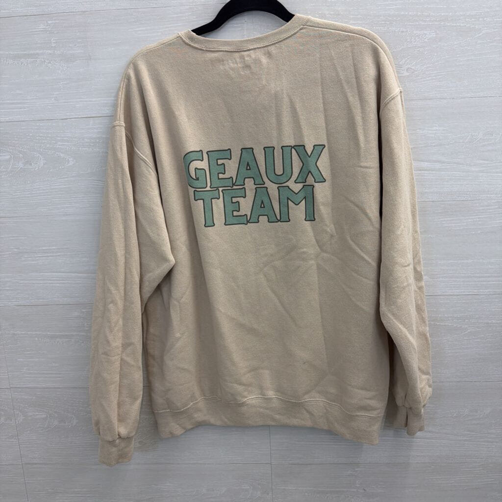Sister Bloom Beige/ Multi Sports Crewneck Sweatshirt Large