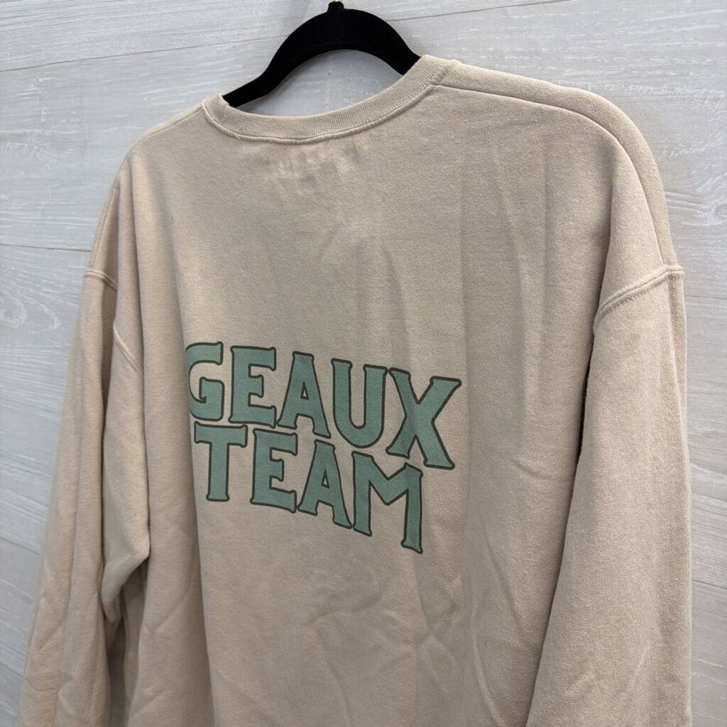 Sister Bloom Beige/ Multi Sports Crewneck Sweatshirt Large