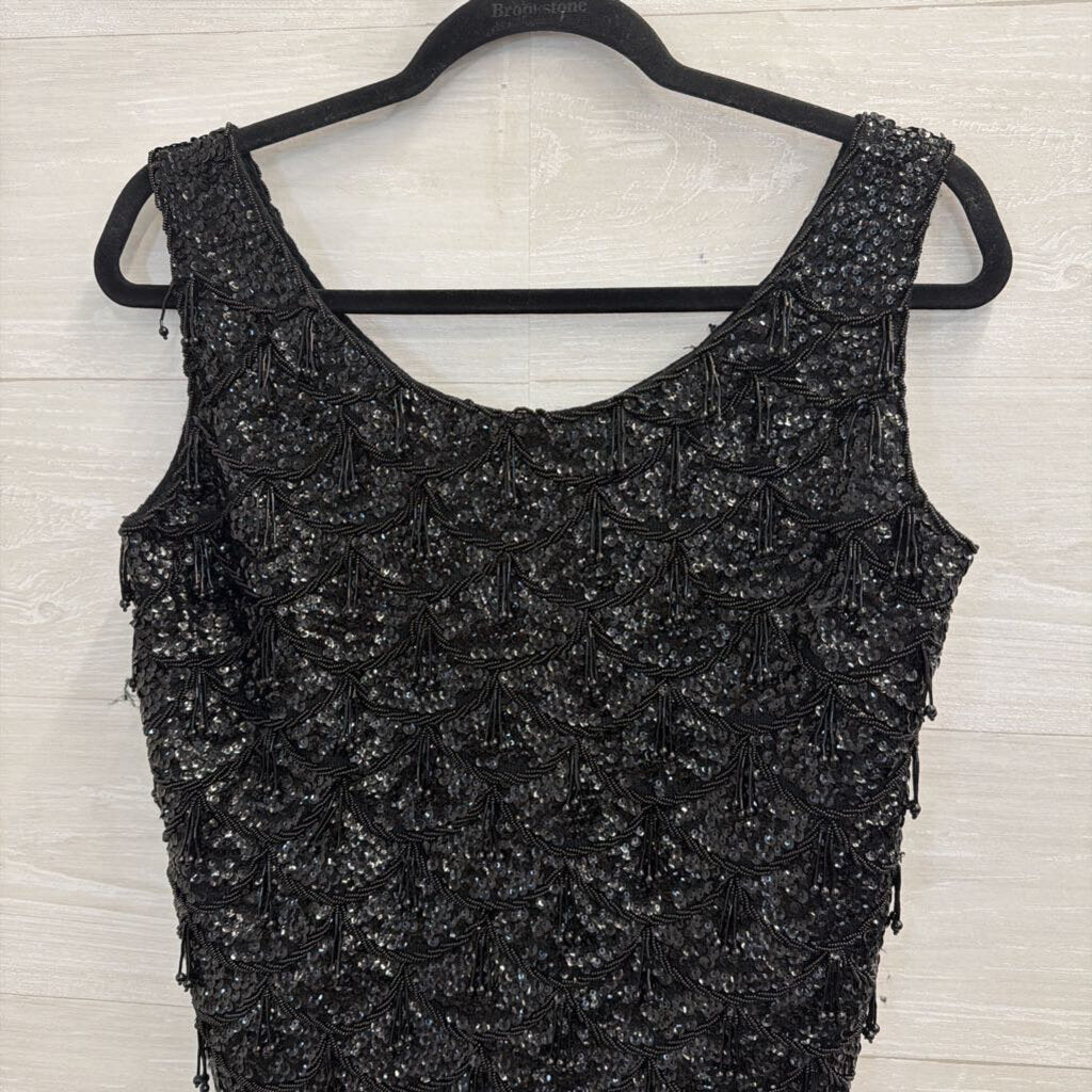 Vintage Beaded Tassel Tank Top Large