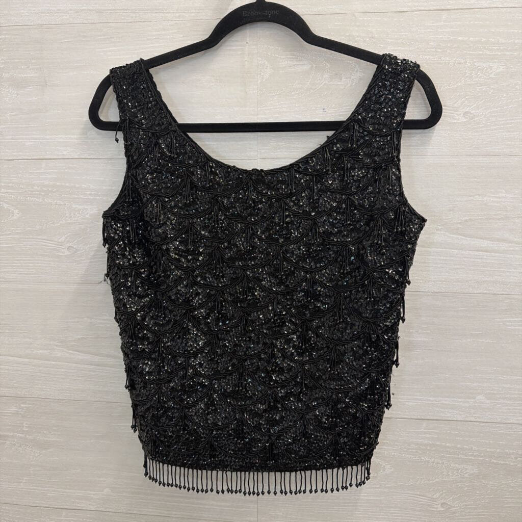 Vintage Beaded Tassel Tank Top Large