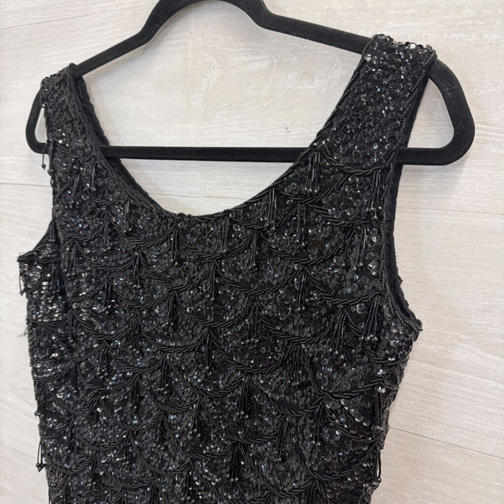Vintage Beaded Tassel Tank Top Large