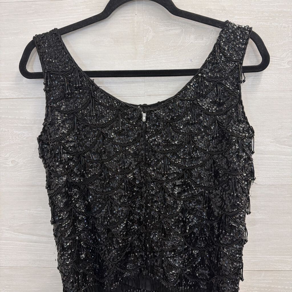 Vintage Beaded Tassel Tank Top Large
