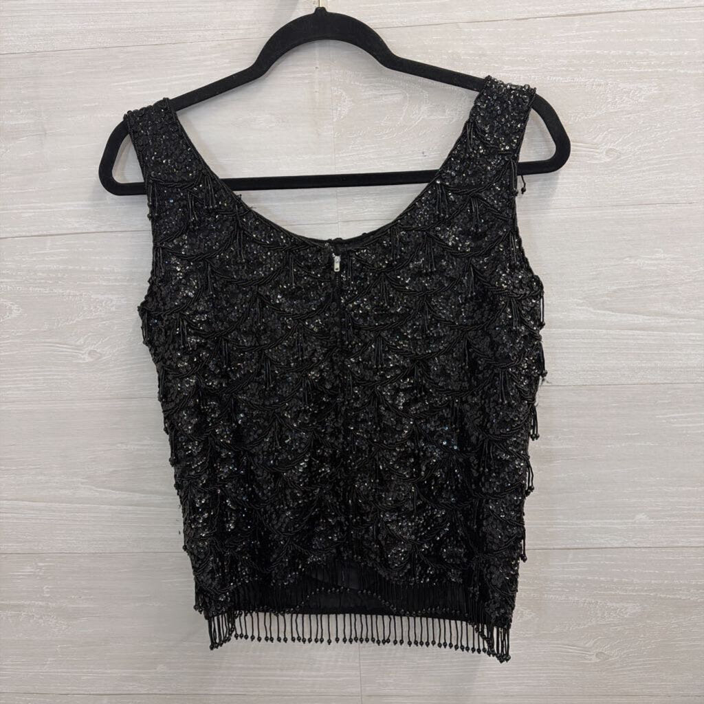 Vintage Beaded Tassel Tank Top Large