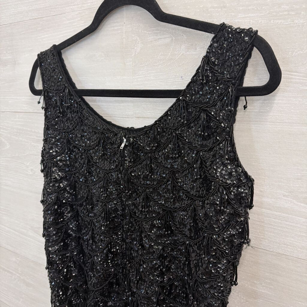 Vintage Beaded Tassel Tank Top Large