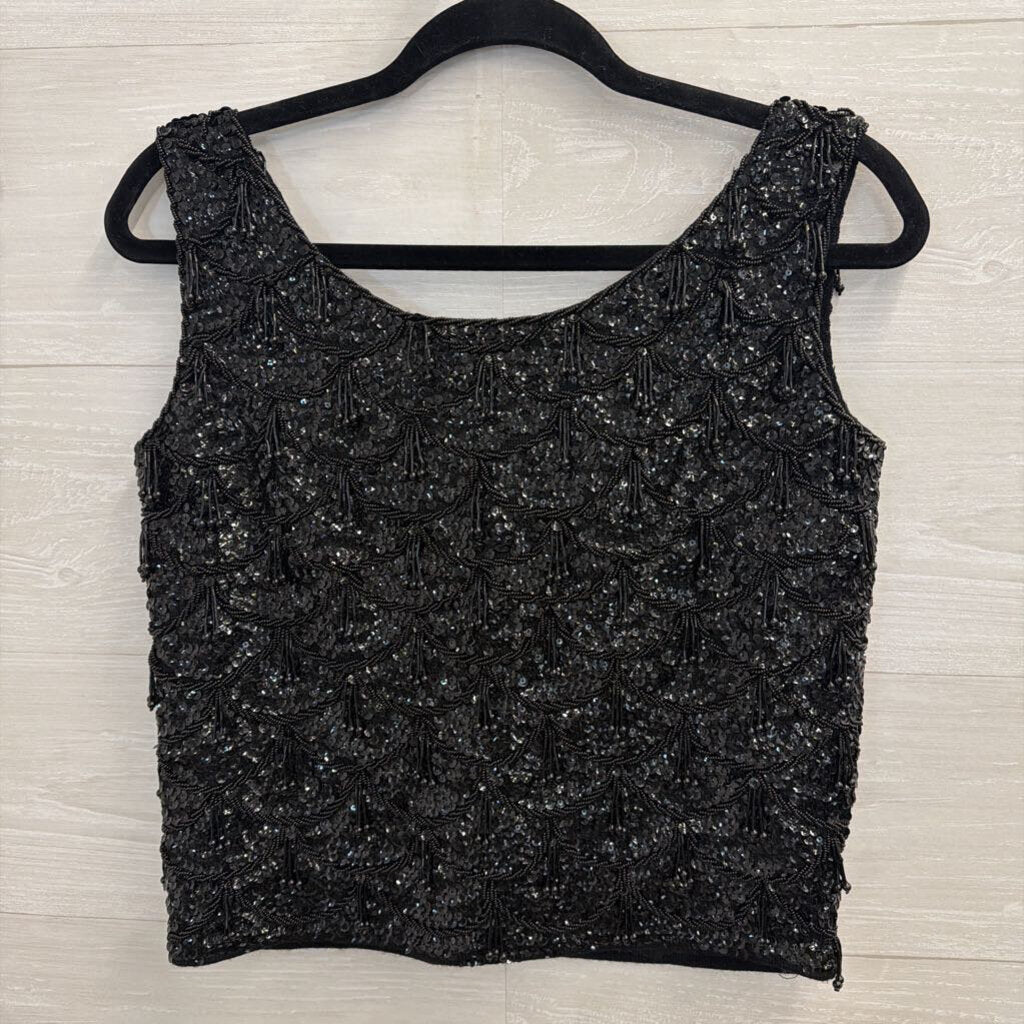 Vintage Beaded Tassel Tank Top Large