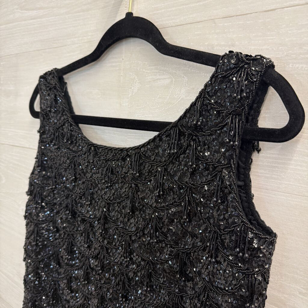 Vintage Beaded Tassel Tank Top Large