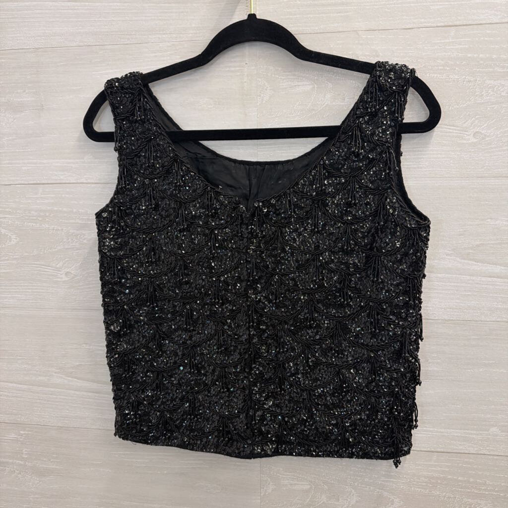 Vintage Beaded Tassel Tank Top Large