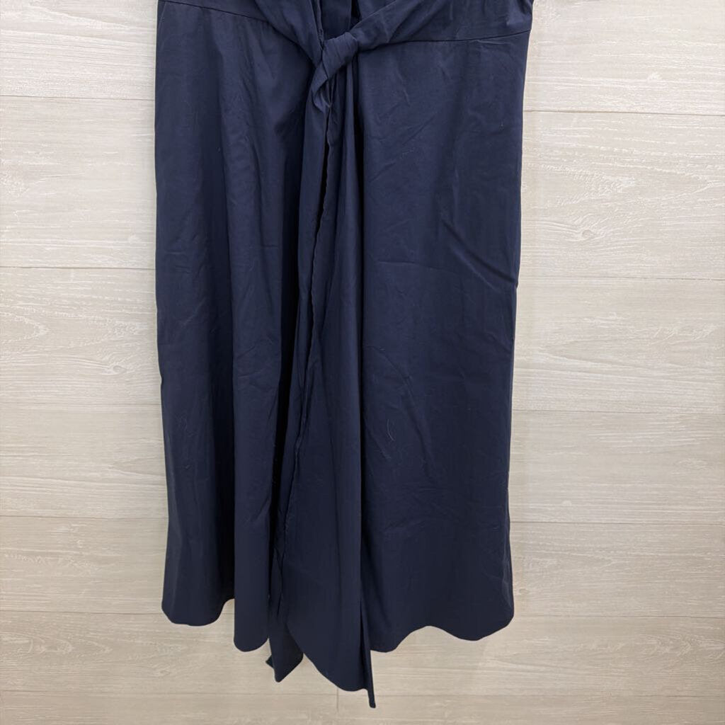Ralph Lauren Navy Short Sleeve Tie Front Midi Dress 6