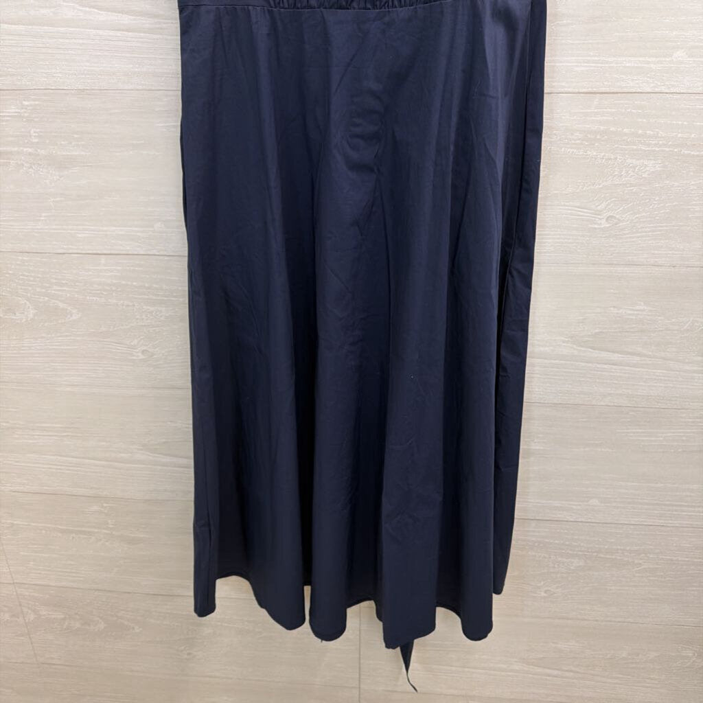 Ralph Lauren Navy Short Sleeve Tie Front Midi Dress 6