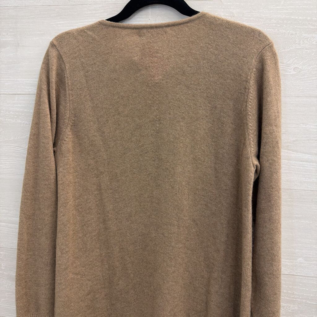 Orvis Brown 100% Cashmere V Neck Long Sleeve Sweater Top Medium