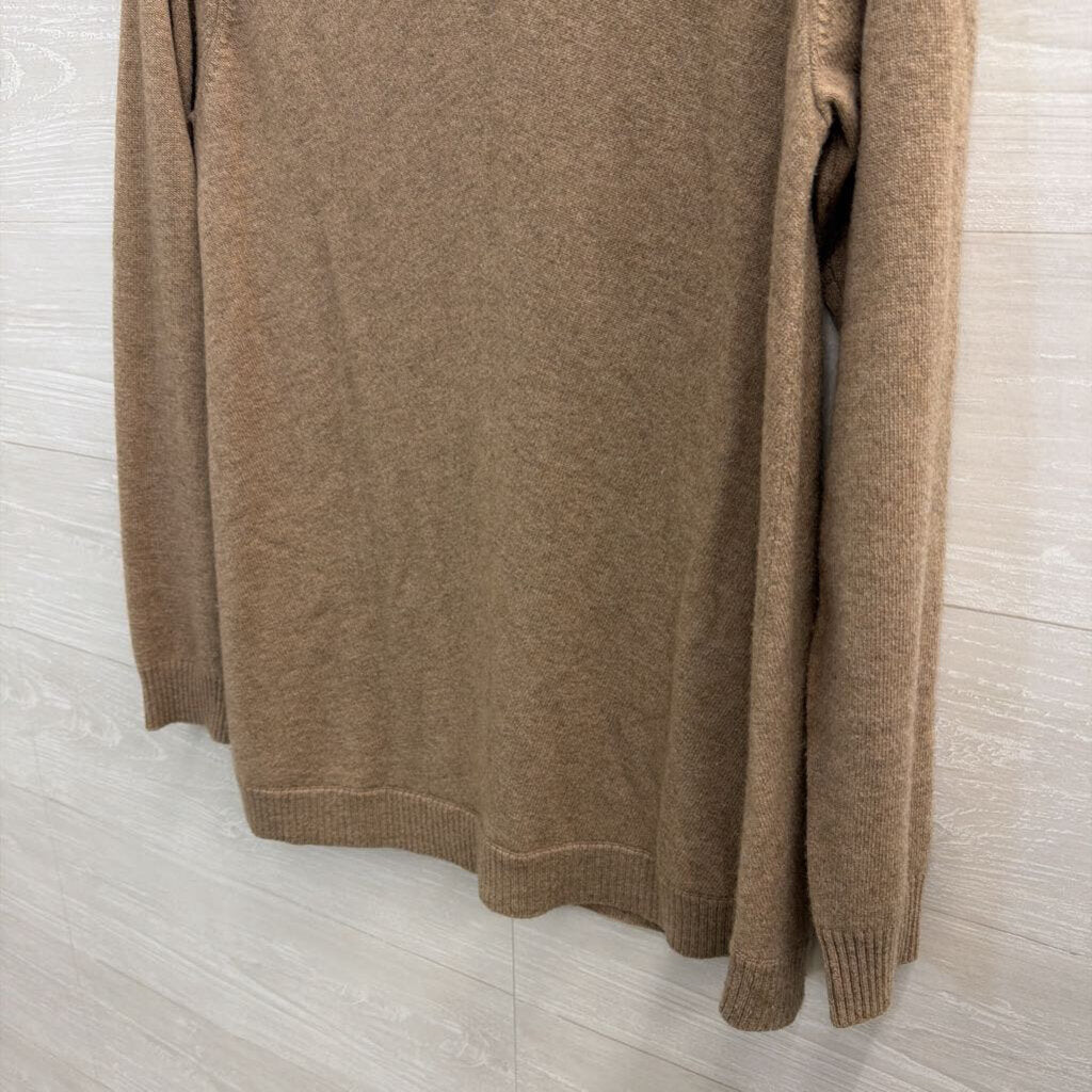Orvis Brown 100% Cashmere V Neck Long Sleeve Sweater Top Medium